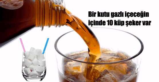 Bir kutu gazozda 10 küp şeker var