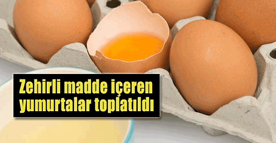 Zehirli madde içeren yumurtalar toplatıldı