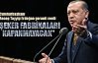 Erdoğan'dan flaş şeker açıklaması