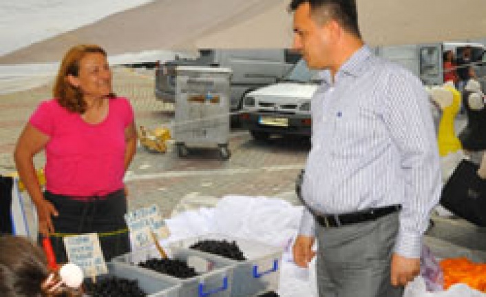Semt pazarında terazi uygulaması başladı